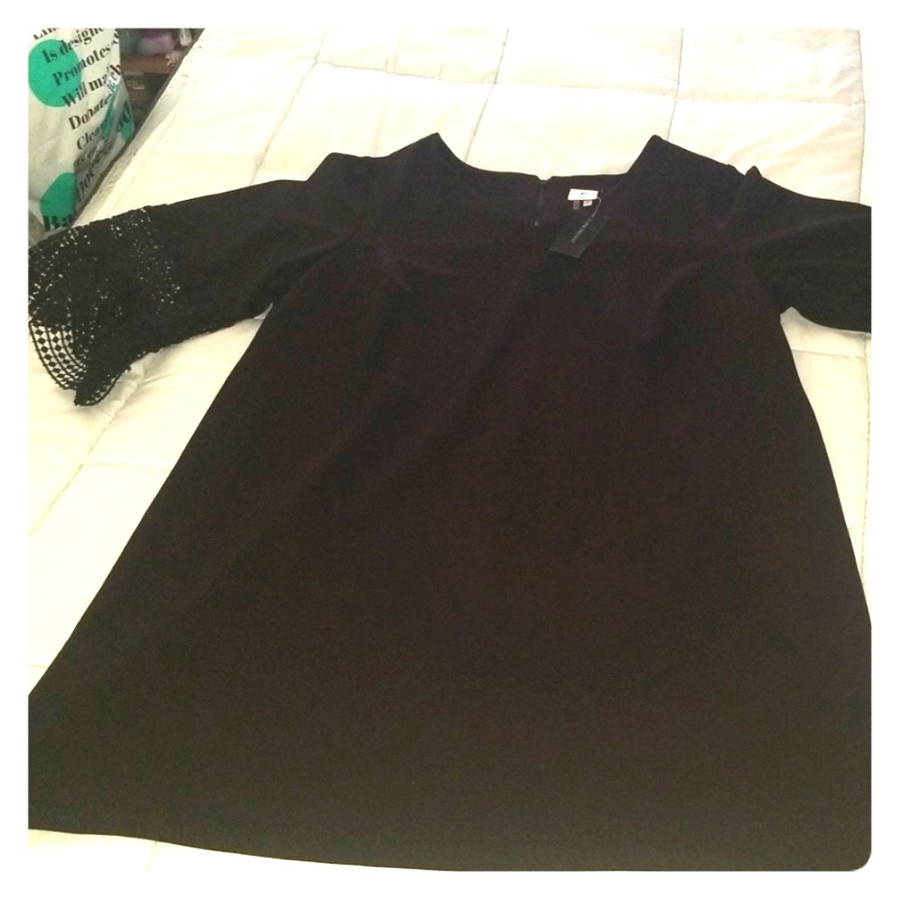 Black Dress w/ Lace Sleeves